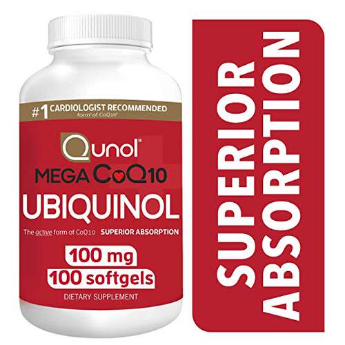 Qunol Mega Ubiquinol 100mg CoQ10, Superior Absorption, Paten
