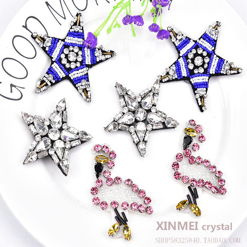 新款  水钻五角星手缝diy图案手缝钻补丁服装包包鞋创意饰品材料