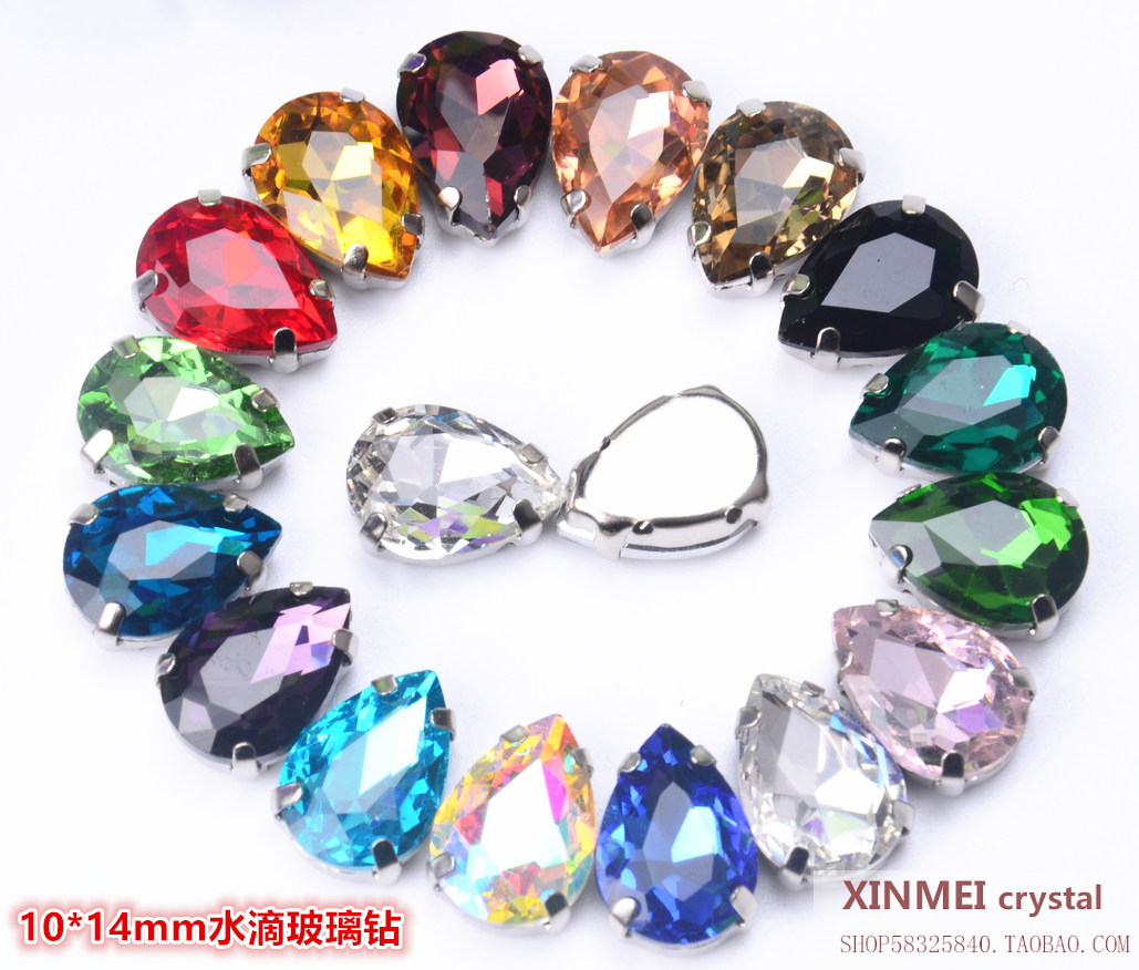 新美饰品婚纱礼服水滴手缝钻