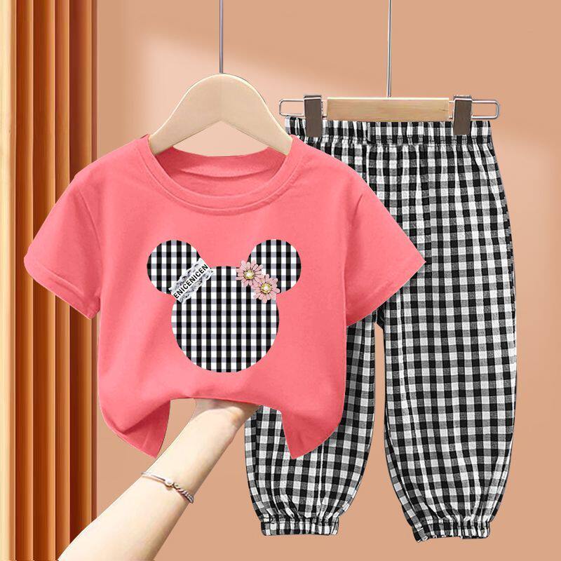 儿童套装夏季新款两件套男童短袖T恤上衣女童宝宝中小童夏装