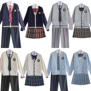 JK针织校服套装学生装DK班服英伦学院风情侣装亲子装闰蜜装团体装