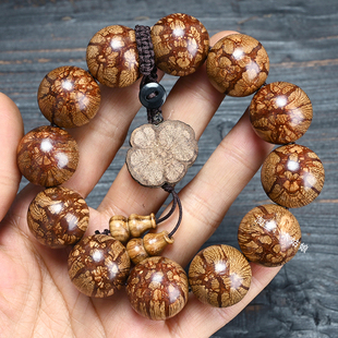 精选龙须藤满纹梅花入骨丹木质手串佛珠男女款珍品级饰品念珠手链