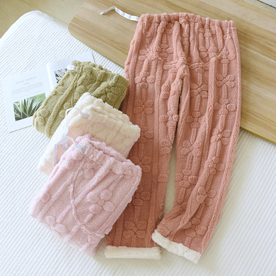 法兰绒孕妇裤睡裤家居裤冬季加厚