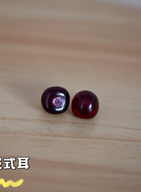 红色樱桃两戴式防掉硅胶耳堵超紧防丢耳钉后塞车厘子耳帽耳饰配件