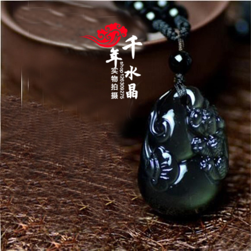 黑曜石如意貔貅小巧招财葫芦吊坠