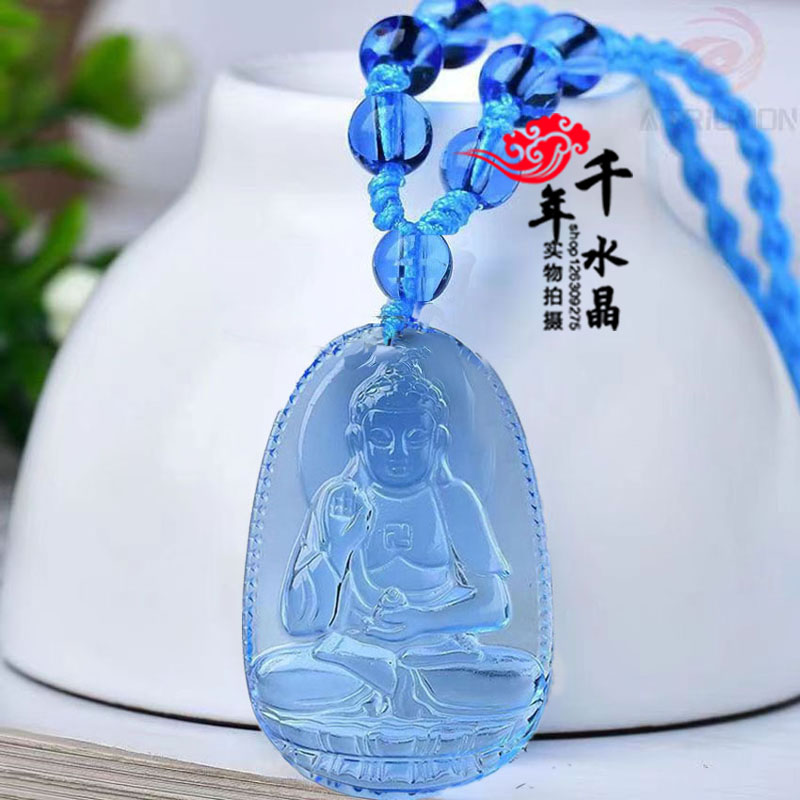 生肖属狗属猪蓝水晶扣