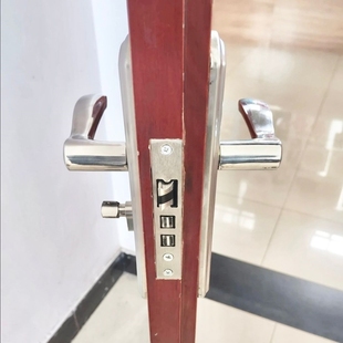 房间家用木门锁通用型执手锁具房门室内免改孔静音木门可调节手柄