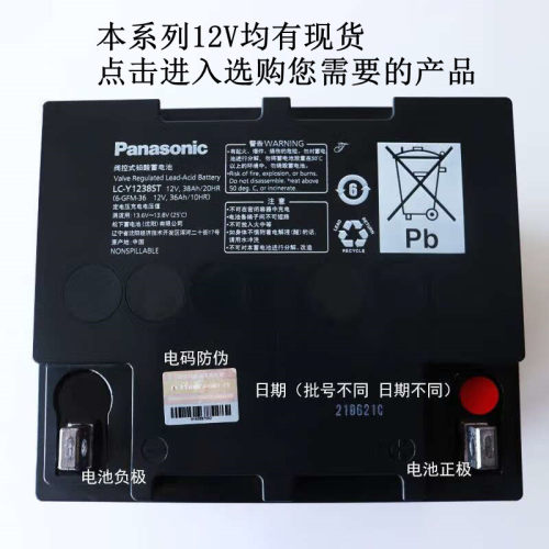 松下蓄电池LC-Y1265ST免维护12V24 38 65 100 120AH电源直流屏