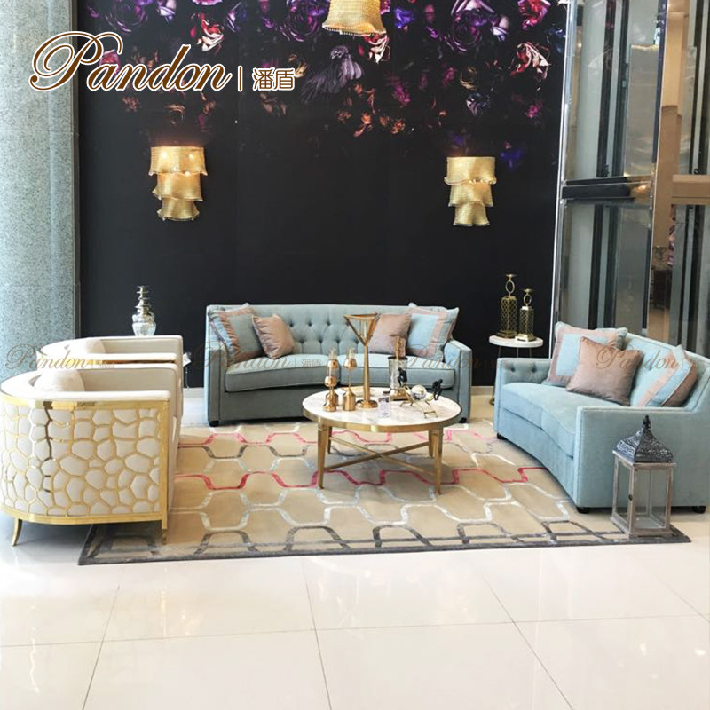 Pandun American style Fabric art Sofa Set Small apartment Open Houses Living Room Furniture Postmodern sofain the Residential furniture , Sofa , Sofa  category - from Buy2taobao.com to provide professional Taobao agent buy service