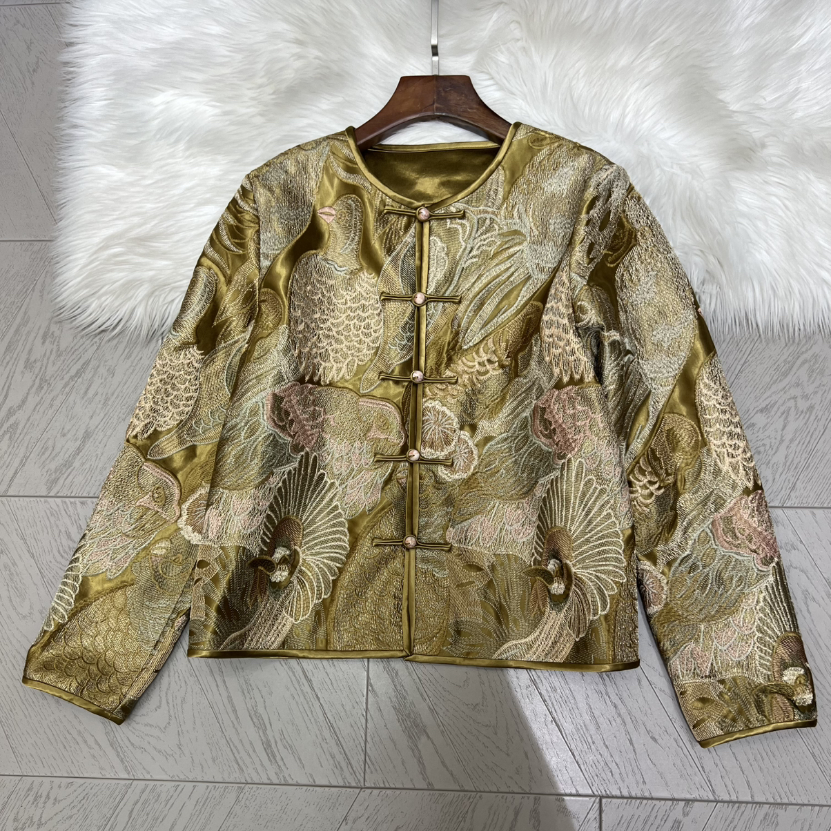 MOM绣醋酸新中式穿搭短外套新款重工轻国风刺短外套A9305