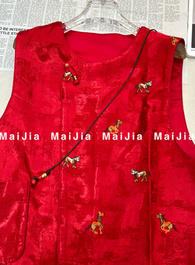 布谷-26年早春2026早春高级重工小马刺绣包包马甲J325