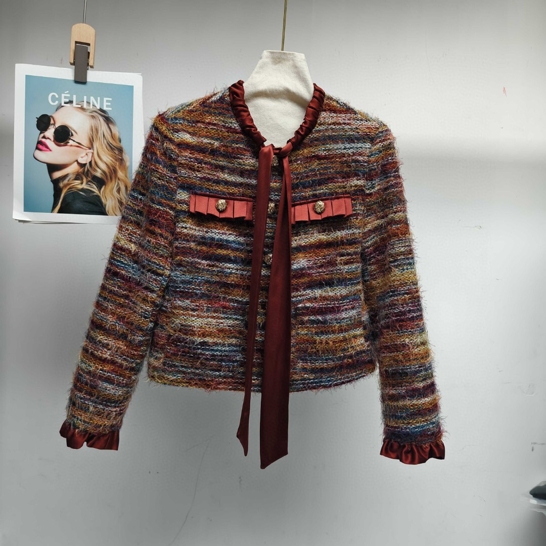 MOM香风短款外套飘带款版型超级好短外套(含32羊毛)YS3-G808