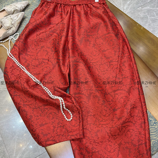 布谷简大牌老钱新中式人丝棉如意连云松紧裤休闲裤YS1-t344