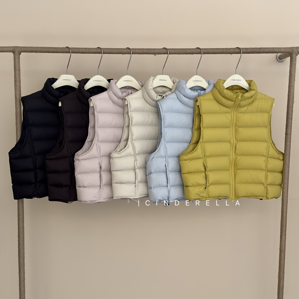 MOM冬上新韩版爆款立领排骨时尚百搭羽绒马甲25-26