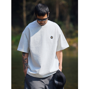 QuentinMarx日系重磅男士短袖有钱花纯棉T恤休闲宽松圆领tee潮夏