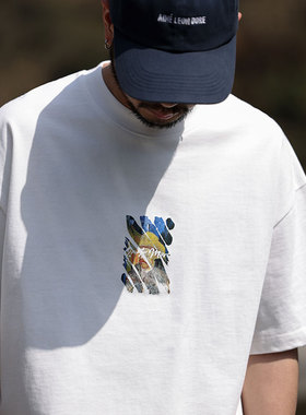 Quentin Marx日系男士重磅短袖T恤320g半袖体恤宽松潮纯棉大码夏