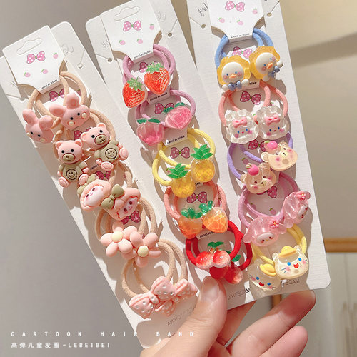 儿童发绳女童扎头发橡皮筋宝宝卡通不伤发头绳高弹小女孩发圈发饰