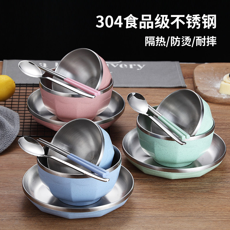 Single 304 stainless steel dish set household fruit plate
