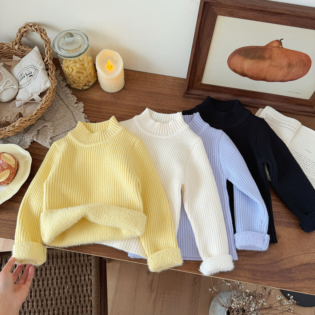 一体绒毛衣女童冬季加厚打底衫男童半高领儿童宝宝内搭加绒针织衫,童装/婴儿装/亲子装,毛衣/针织衫,淘宝优惠券,粉丝福利购,淘宝优惠卷