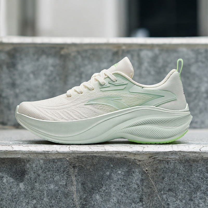 双11安踏叶子5丨轻质厚底跑步鞋女春秋款轻便回弹运动鞋增高女鞋