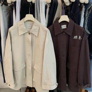 GRH 秋上新简约休闲翻领宽松百搭短外套ww458