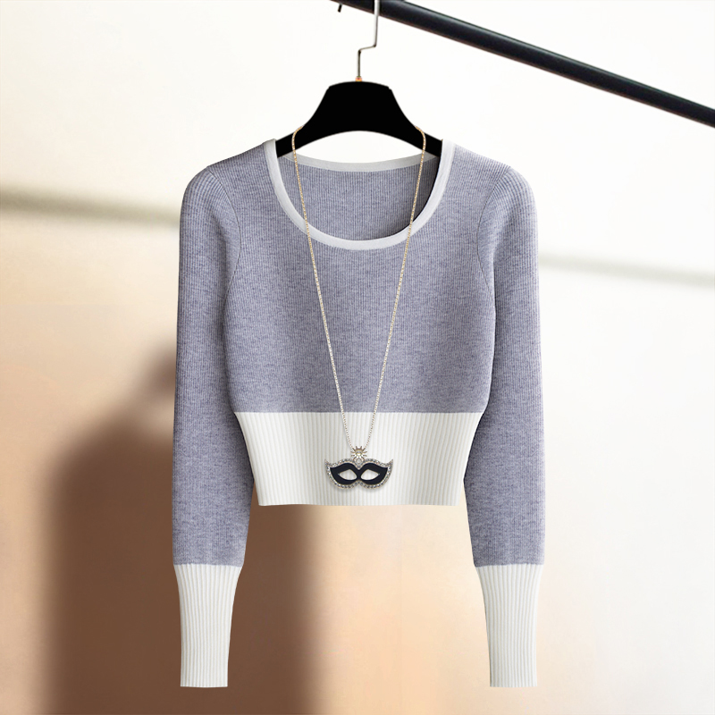 法式短款高级感高腰套头毛衣