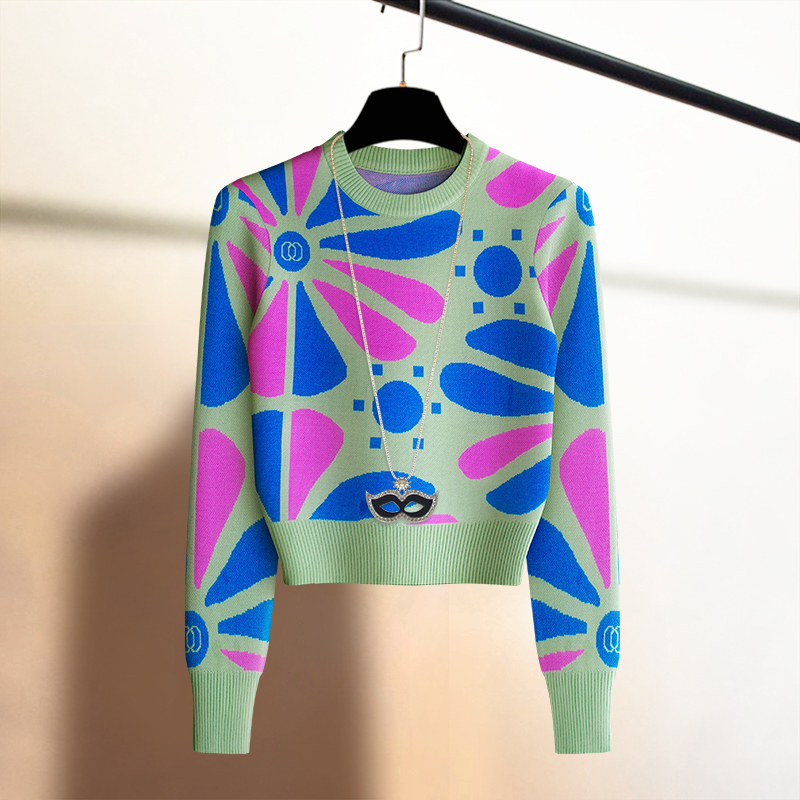 洋气提花高级感套头毛衣打底