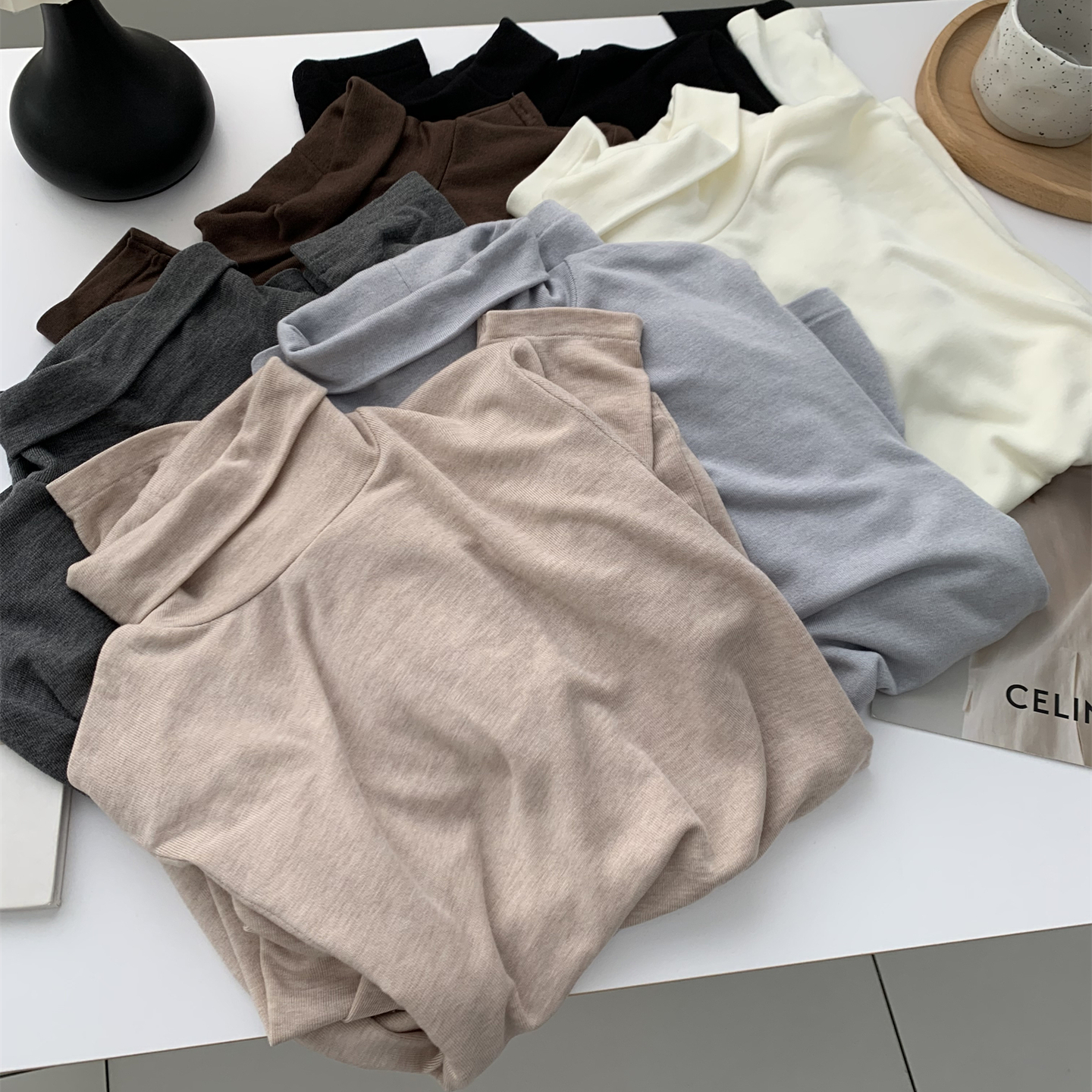 高弹软糯山羊绒高领打底衫女秋冬亲肤保暖贴身皮肤衣长袖T恤内搭