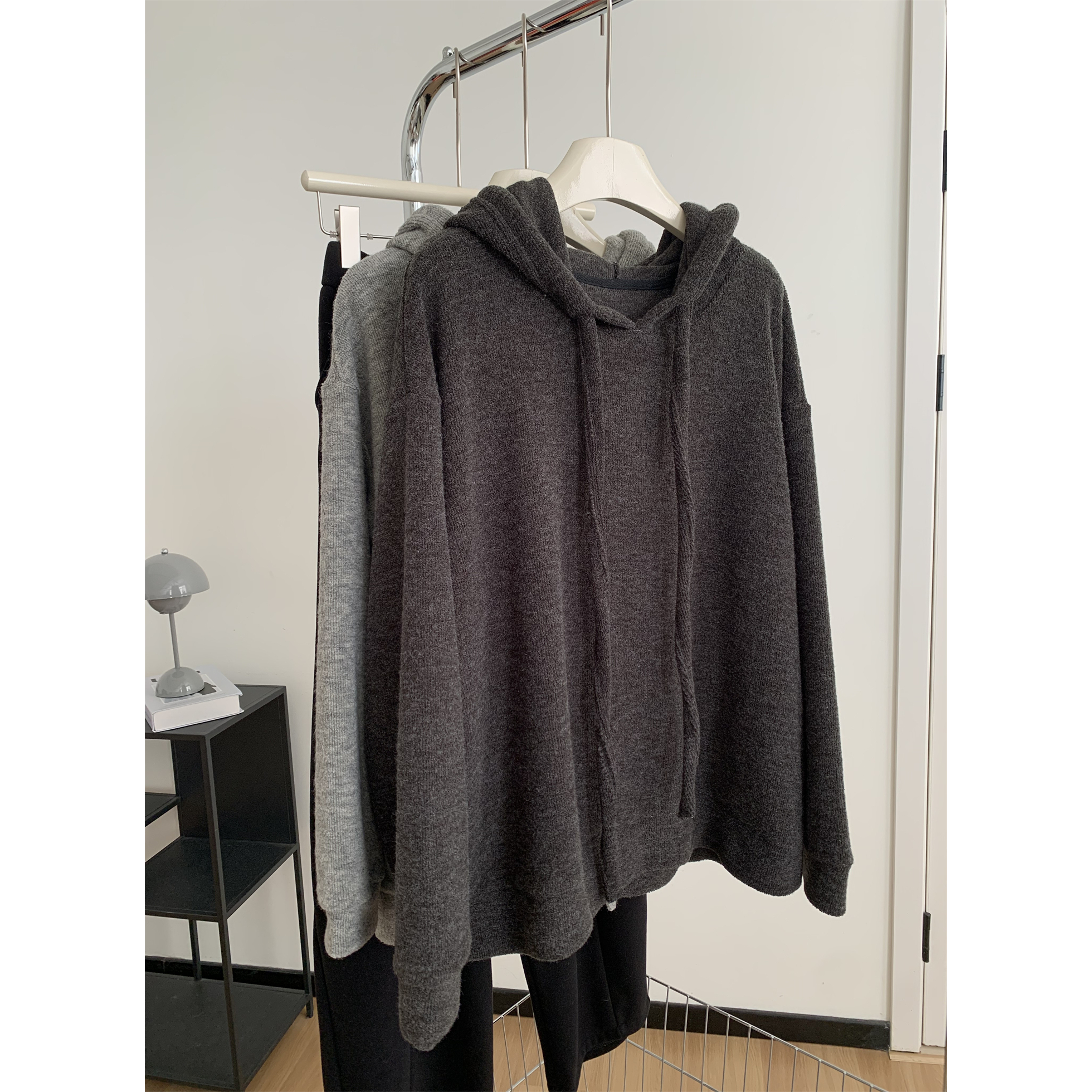 松弛感韩版毛巾绒连帽卫衣