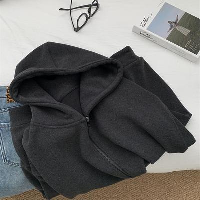 阿一同款！磨毛拉绒连帽卫衣外套