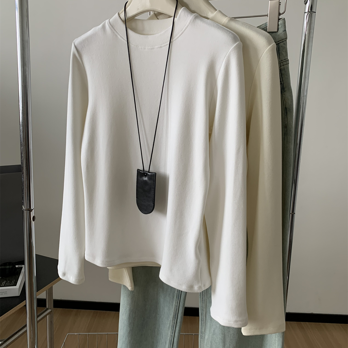 秋冬加厚双面绒立领打底衫