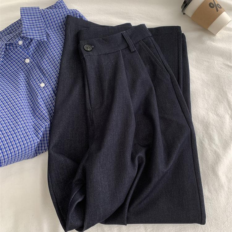 气质高腰牛仔裤显瘦拖地休闲裤