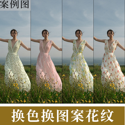 专业图片处理PS改色换色换图案衣服调色修图批图无痕抠图照片p图