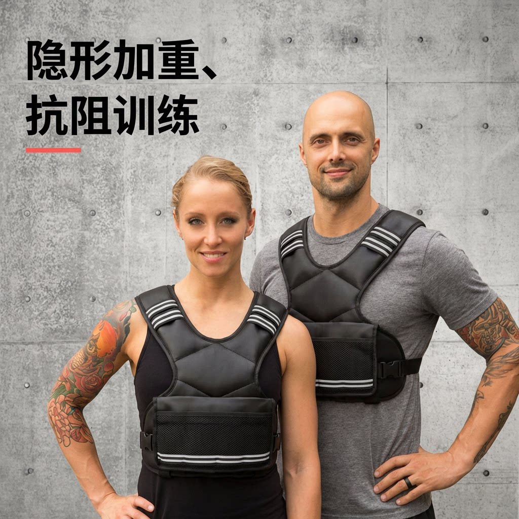 隐形透气负重沙衣 跑步训练可调重量健身马甲专为女土儿童设计
