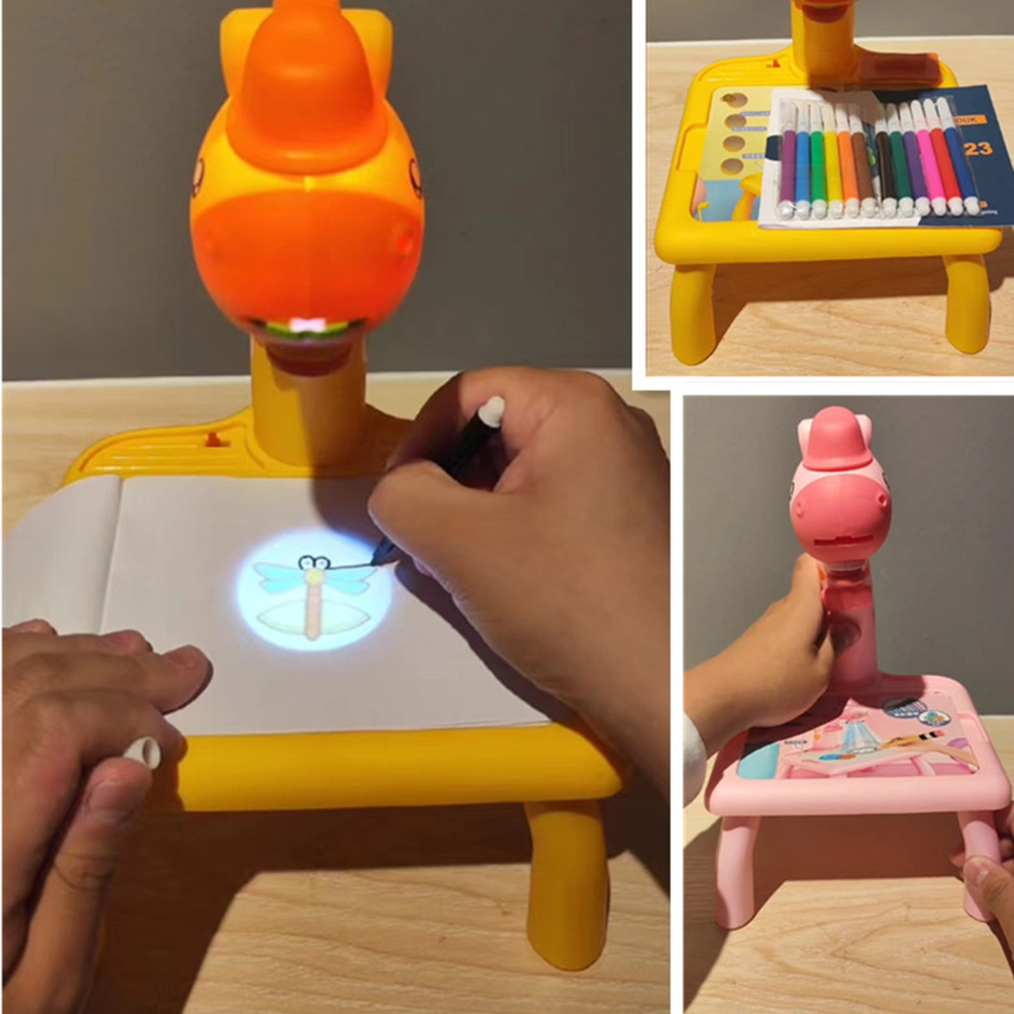 小画家生日礼物投影画板24图案绘画学习玩具套装彩色画笔儿童早教