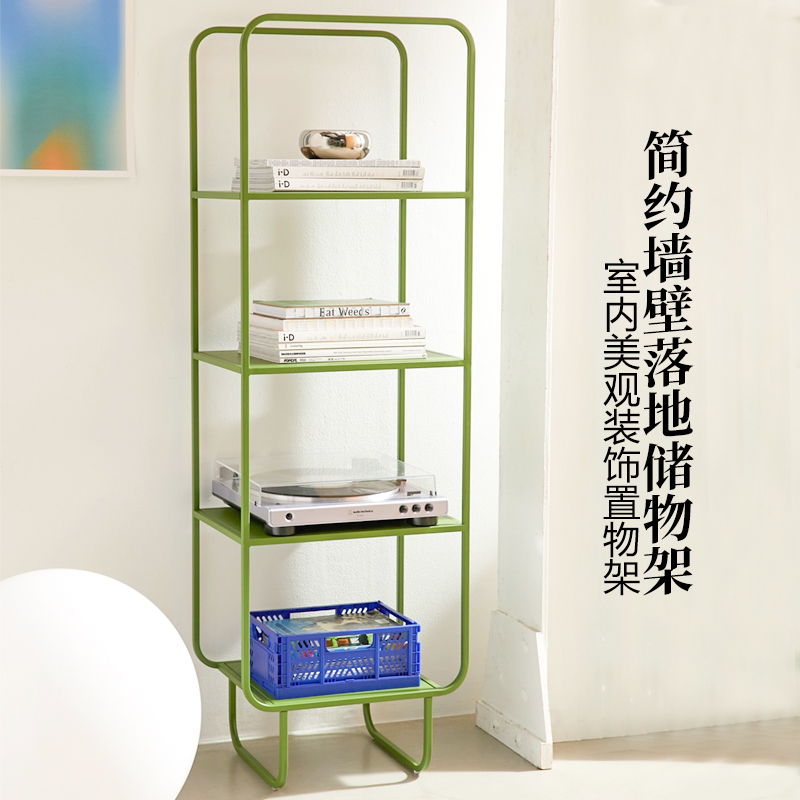 靠墙落地转角立架铁艺一体窄架