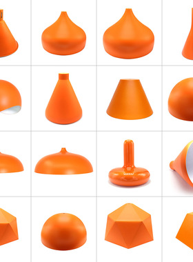 橙色灯罩 创意橘色E27灯头用铁艺高档大气极简吧台餐厅画室幼儿园