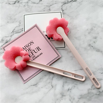 出口岛国 粉色少女心樱花长柄刷海绵杯刷壶刷奶瓶刷海绵刷可悬挂