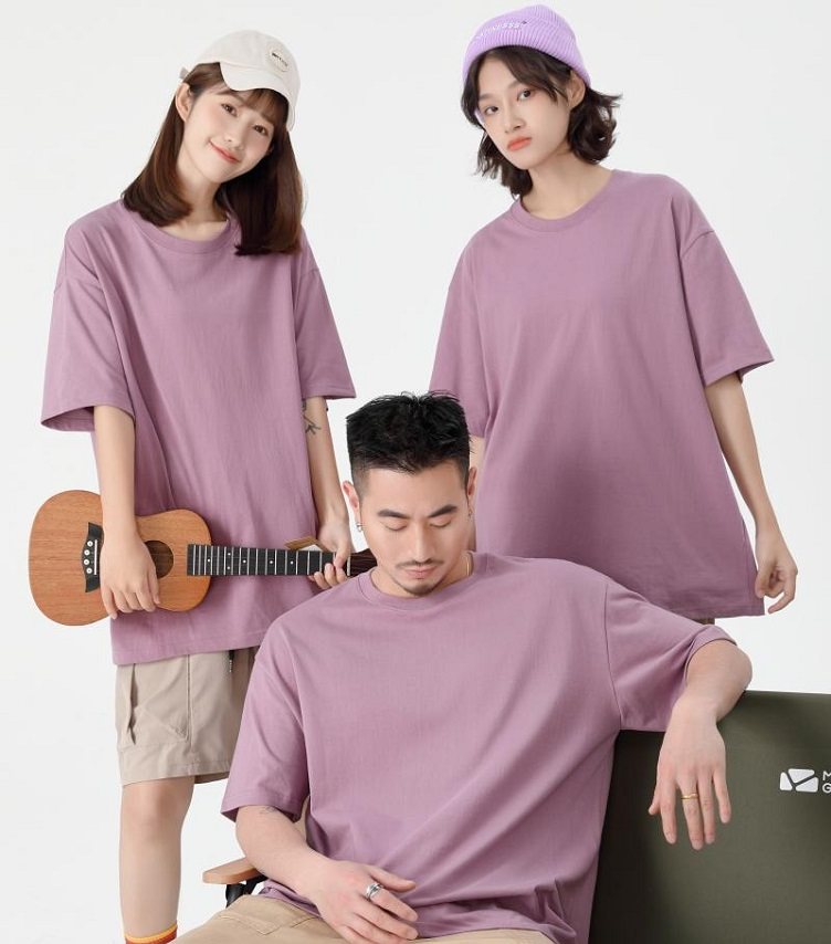 圆领男t纯棉短袖260克厚实全棉纯色文化衫广告衫工作服班服T恤女