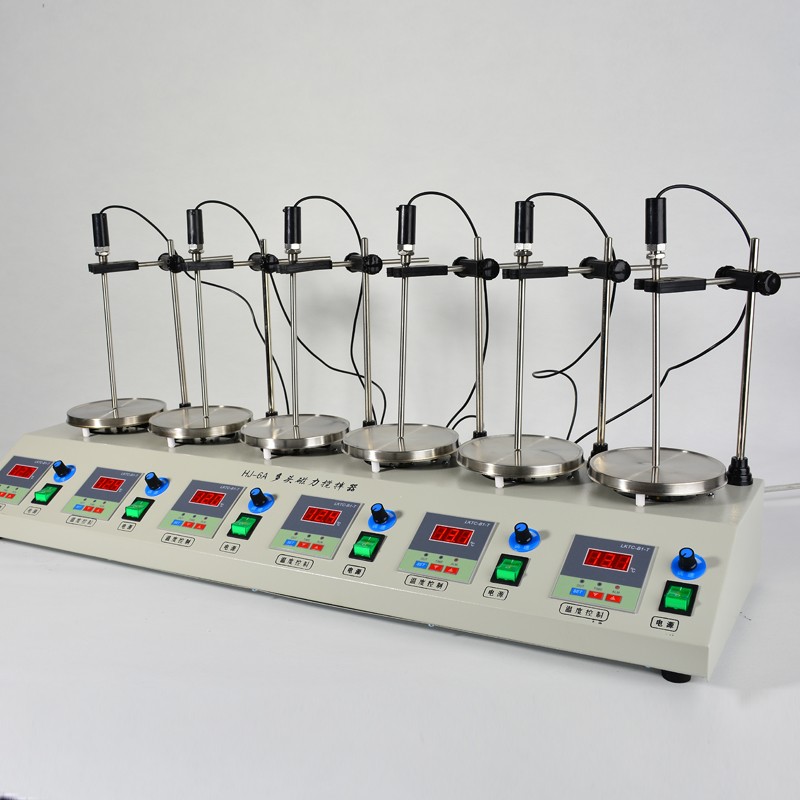 实验用HJ-6 HJ-6AHJ-6B六联/6头磁力加热搅拌器 数显恒温单独调速