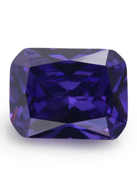 4x6--13x18mm 5A 梧州宝石裸石 长方倒角紫蓝色锆石  首饰DIY水钻