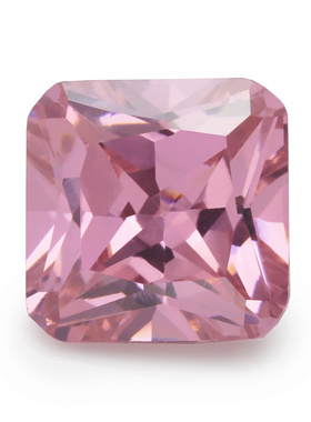 3x3--10x10mm 5A 正方形倒角锆石 粉红色宝石  首饰镶嵌DIY水钻