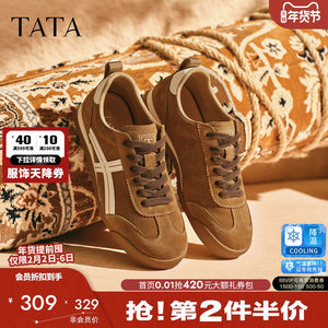 TATA他她男鞋通勤百搭休闲鞋潮流复古薄底板鞋2025秋季新PGM01CM5