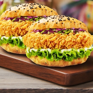 塔斯汀汉堡香辣鸡腿堡中国汉堡双堡辣堡香辣汉堡买一送一代下单