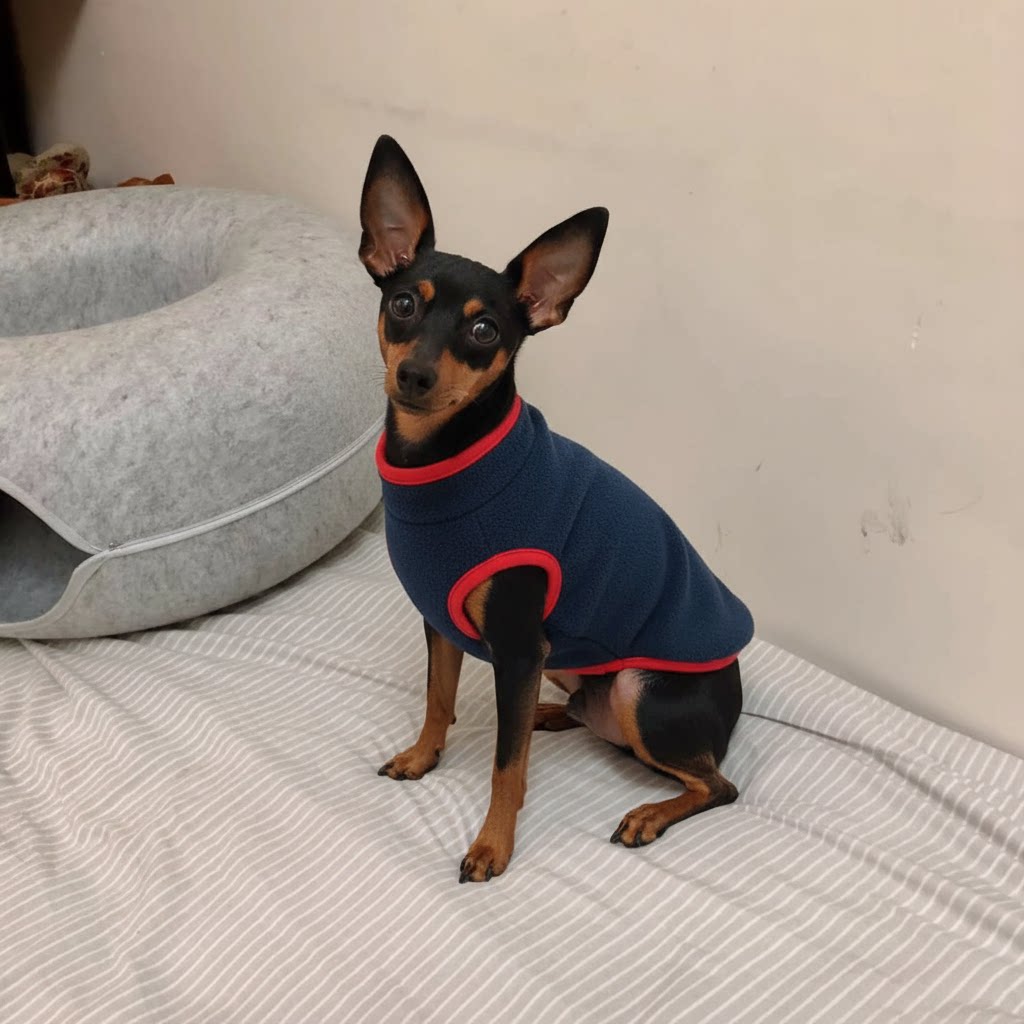 小鹿犬吉娃娃宠物狗狗专用小体型犬带牵引扣两脚衣服过冬天保暖用