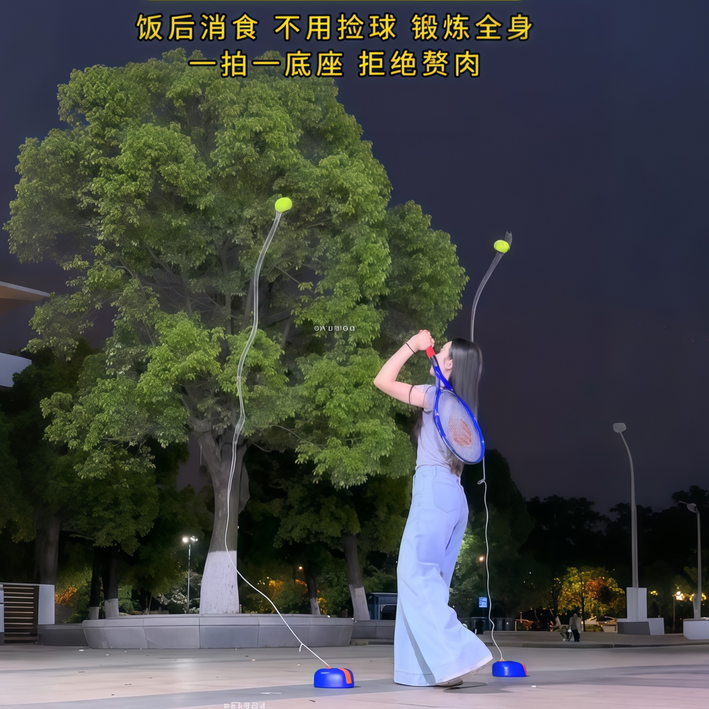 成人初学自练回弹带线网球拍