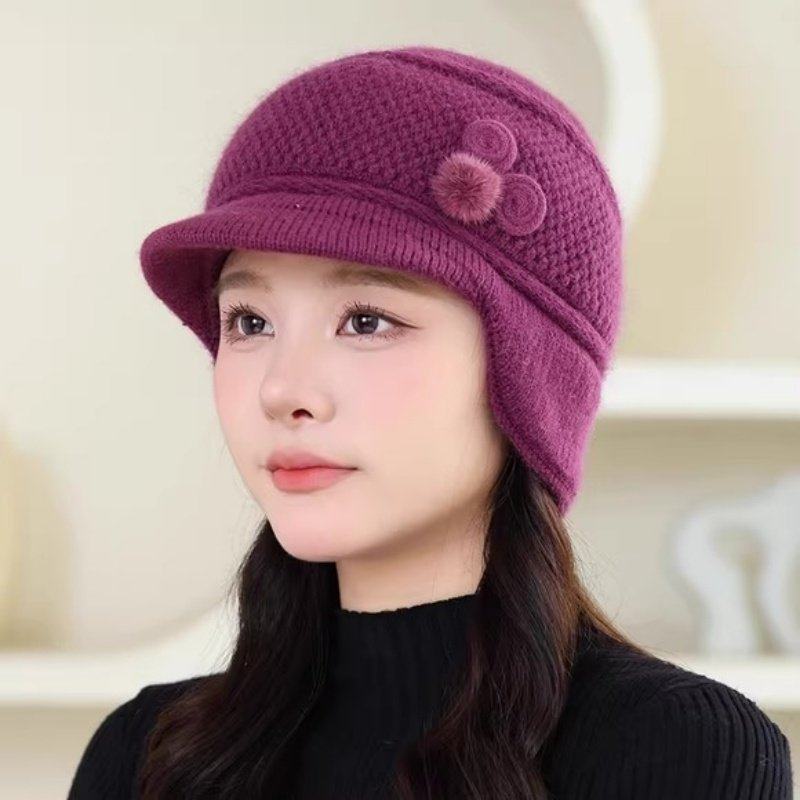 2025年秋冬季新款护耳保暖针织毛线帽子女东北防寒中老年妈妈帽子,服饰配件/皮带/帽子/围巾,中老年服配,淘宝优惠券,粉丝福利购,淘宝优惠卷