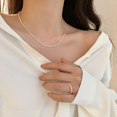 波光粼粼项链闪光素链裸链简约个性 小众轻奢气质女锁骨链配饰B268