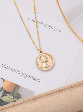 choker钱币ins潮风高级感锁骨链