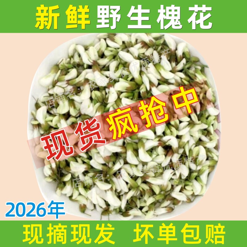 2026年新鲜槐花现摘现发洋槐花野菜天然野生杨槐花骨朵蔬菜包邮
